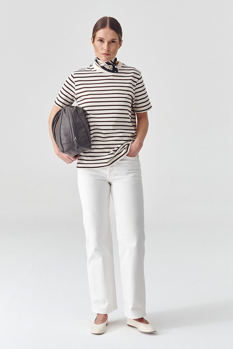 T-shirt Lines Classic - Crema brown