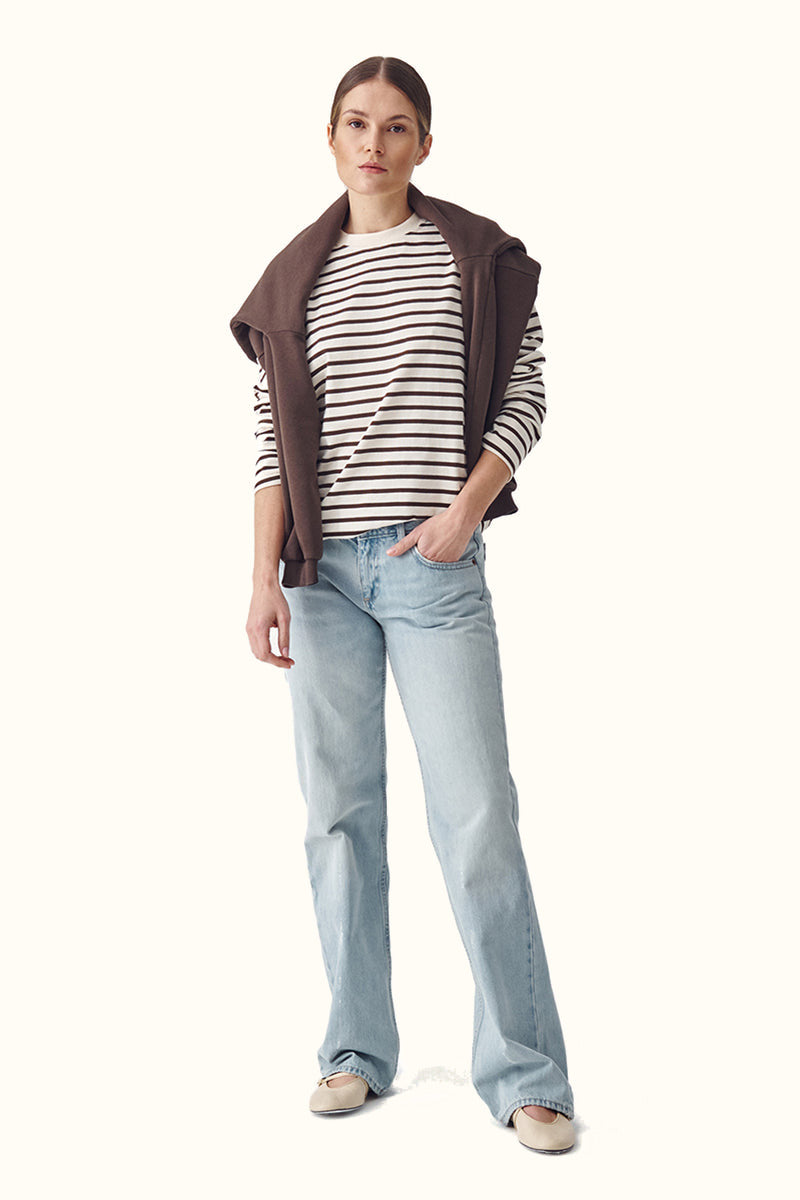 Longsleeve Lines - crema brown
