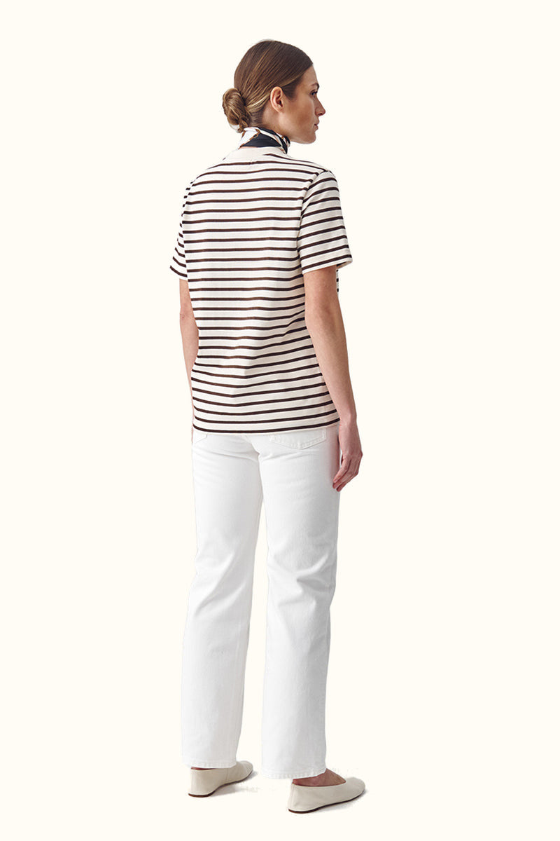 T-shirt Lines Classic - Crema brown